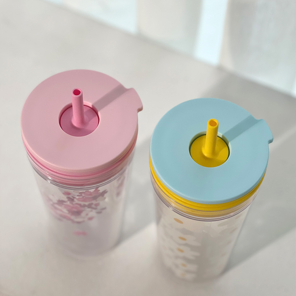 Ly Nhựa 2 Lớp Có Ống Hút LocknLock Bucket Cold Cup With Straw 580ml - 2 Màu (Xanh, Hồng) - HAP520, , large image number 1